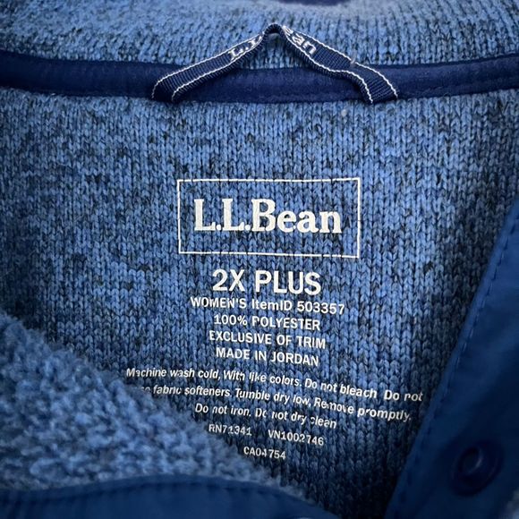 L.L.Bean Women's Plus 2XL Blue Fleece Pullover Sweater  Cozy Warm - Picture 5 of 9